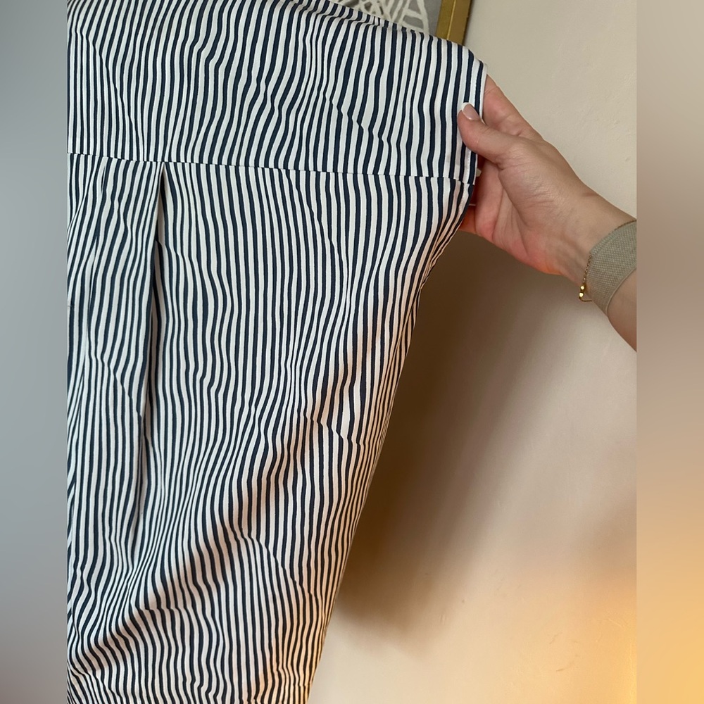 Calvin Klein Blue and White Striped Button Down Shirt - Picture 6 of 10